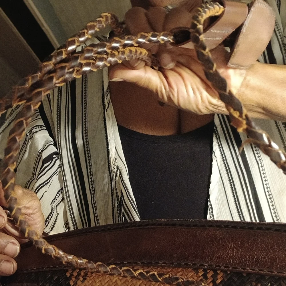 Vintage Inge Christopher Large Indonesian Leather Handbag